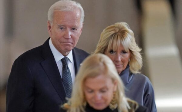 US President Joe Biden Pays Respects At Queen Elizabeth's Coffin